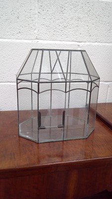 Lot 237 - Lead framed terrarium height 34cm width 35cm...