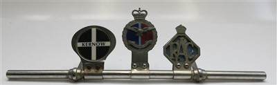Lot 63 - Three vintage car badges - Kernow, RAF and RAC...