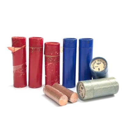 Lot 2626 - Two tubes of uncirculated 1965 shillings, one...