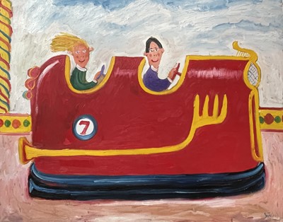 Lot 1434 - Simeon STAFFORD (b.1956) 'Bumper Car' Oil on...
