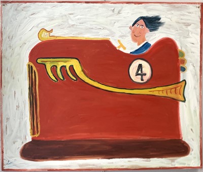 Lot 1424 - Simeon STAFFORD (b.1956) 'Red Car No. 4' Oil...