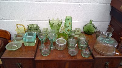 Lot 240 - A set of green glassware.