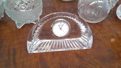 Lot 243 - Marquis crystal desk clock along with an array...