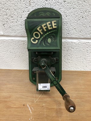 Lot 249 - Wall mounted coffee grinder.