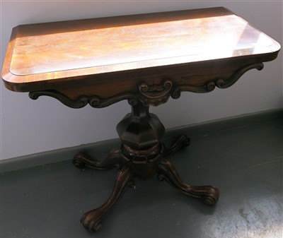 Lot 3314 - A Victorian rosewood card table, height 75cm,...