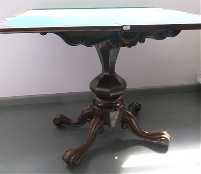 Lot 3314 - A Victorian rosewood card table, height 75cm,...