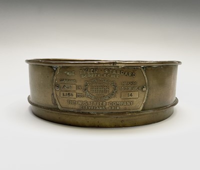 Lot 86 - An early 20th century brass testing sieve,...