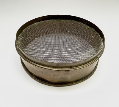 Lot 86 - An early 20th century brass testing sieve,...