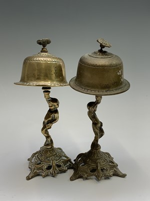 Lot 26 - A pair of early 20th century brass counter...