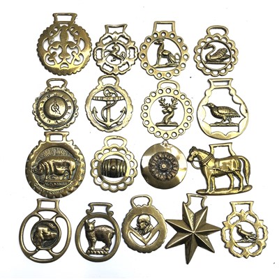 Lot 47 - A collection of 17 horse brasses.