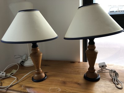 Lot 285 - Pair of table lamps and another.