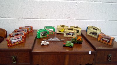 Lot 278 - A box of toys. Mostly toy cars including...