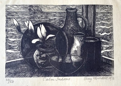 Lot 414 - Guy WORSDELL (1908-1978) Calm Indoors Woodcut ...