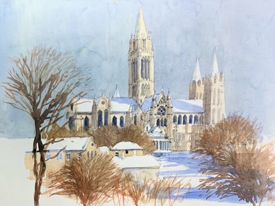 Lot 399 - John MILLER Truro Cathedral in Winter...