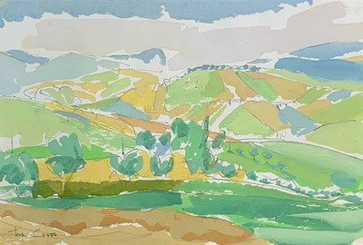 Lot 90 - Tom CROSS (1931-2009) Landscape at San Ginesio...