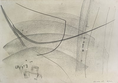 Lot 322 - John WELLS Abstract study Pencil Drawing...