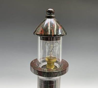 Lot 15 - A substantial Cornish serpentine table lamp,...