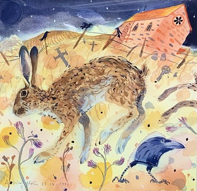 Lot 354 - Andrew WADDINGTON (1960) Hare Watercolour...
