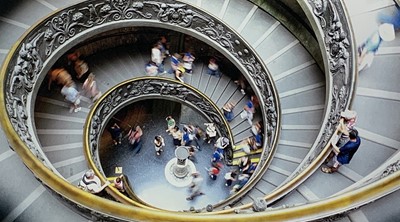 Lot 1175 - Geoff BENSON Spiral staircase at The Vatican,...