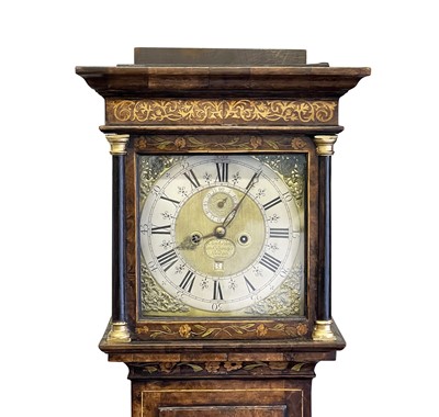 Lot 2919 - A walnut marquetry longcase clock, the early...