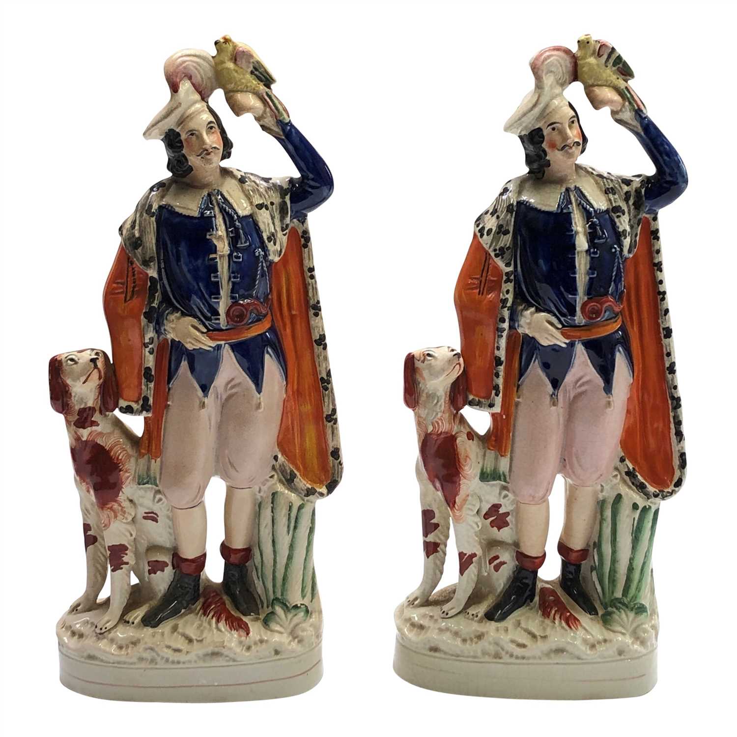 Lot 976 - Two Victorian Staffordshire flatback figures,...