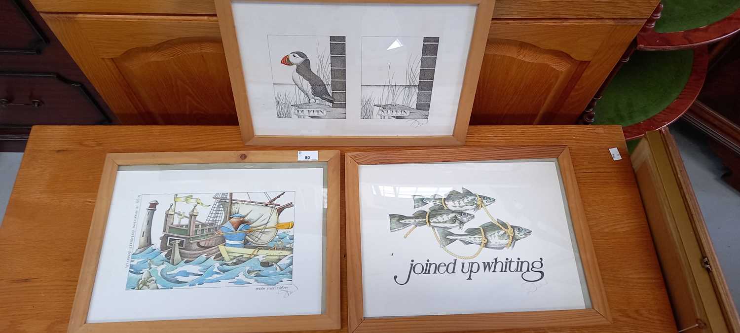 Lot 80 Simon DREW (1952) Three framed and signed