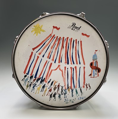 Lot 131 - Simeon STAFFORD (b.1956) A drum painted with...