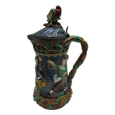 Lot 914 - A Victorian Minton earthenware 'Tower Jug',...