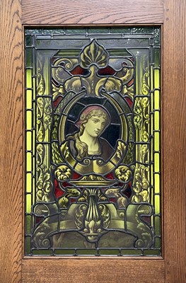 Lot 6 - A pair of 19th century stained glass panels,...