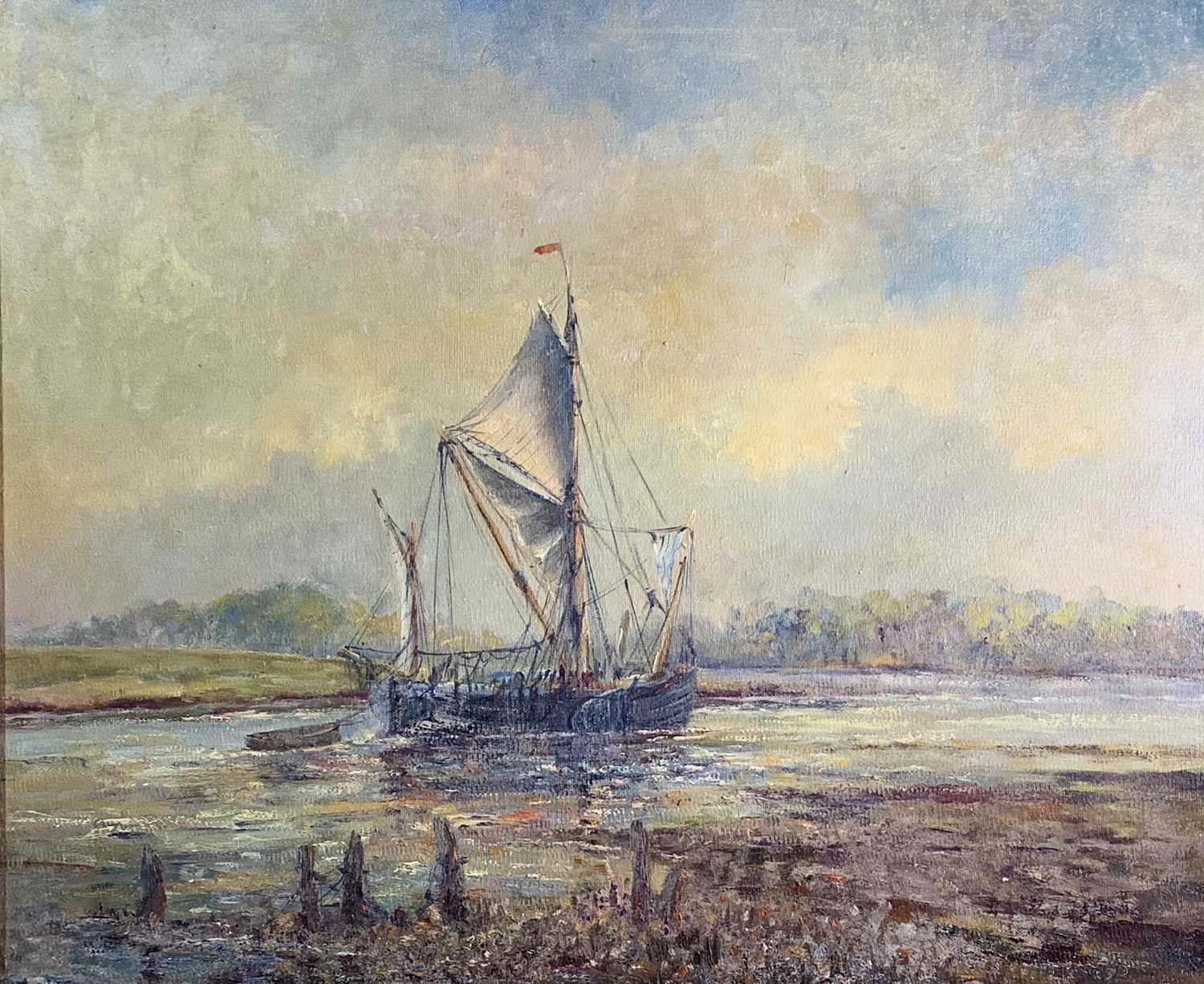 Lot 339 Ted Dyer 1940 Sailing Boat In An Estuary