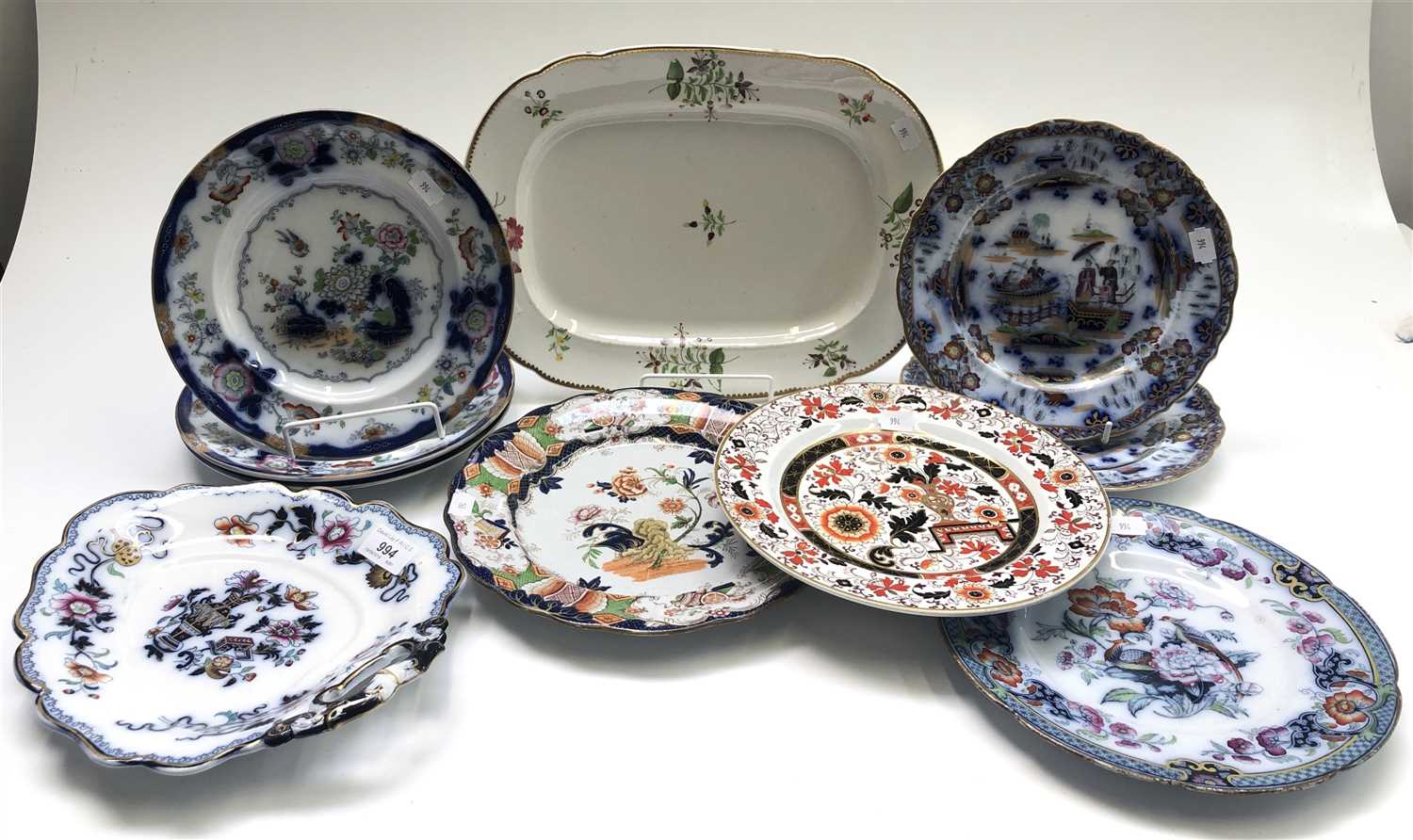 Lot 994 - A collection of Victorian ironstone plates