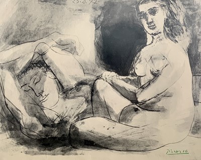 Lot 1106 - Pablo PICASSO (1881-1973) Homme couché et...