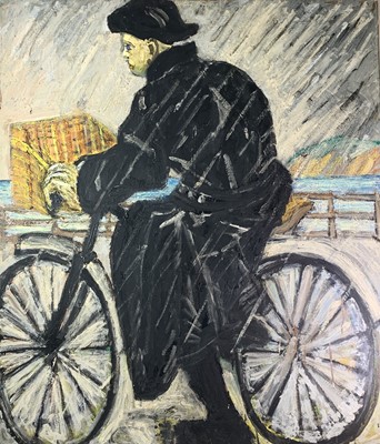 Lot 1173 - Northern School Cyclist Oil on board 121x103cm