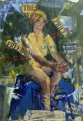 Lot 1096 - Margaret BURLTON Seated Nude Mixed media 84x60cm