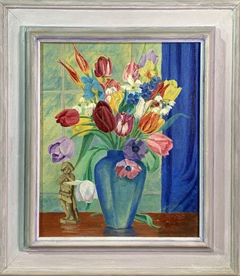 Lot 1105 - Irene CAMPBELL Pink Succulent Oil on board...
