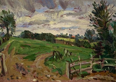 Lot 1193 - Fred ROOTS Treherns Farm, Newton Oil on board...