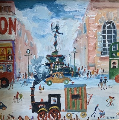 Lot 336 - Simeon STAFFORD (1956) Piccadilly Oil on board...