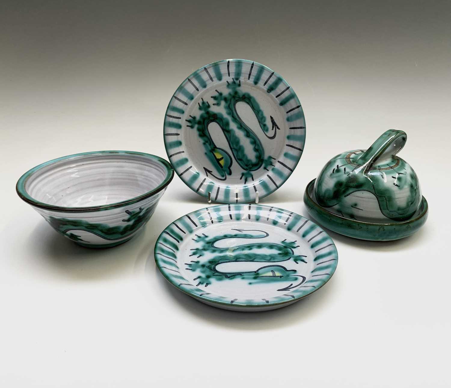 Lot 892 - A Tintagel Pottery cheese dome with dragon...