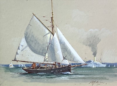 Lot 1060 - Ronald H JOHNSON Gaff Cutter in full sail...