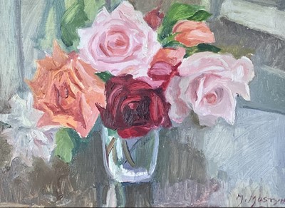 Lot 461 - Marjorie MOSTYN (1893-1979) Roses Oil on board...