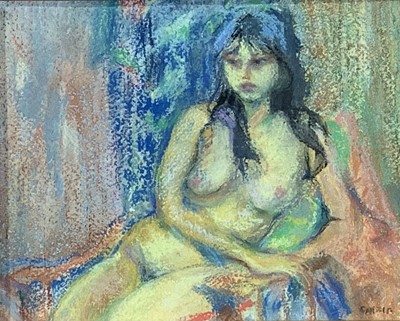 Lot 1242 - Cinzia BONADA (XX) Nude Pastel Signed, label...