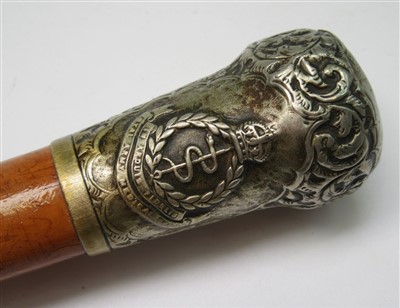 Lot 23 - An Royal Army Medical Corps swagger stick,...