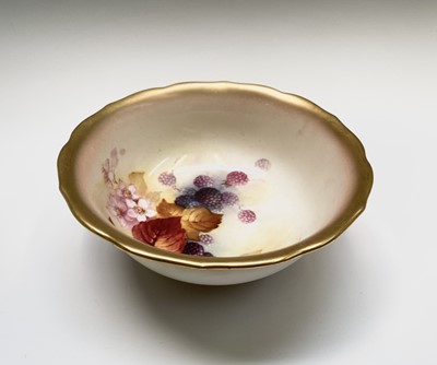 Lot 932 - A Royal Worcester bowl, painted with autumnal...