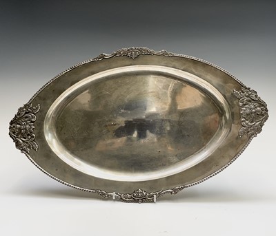 Lot 453 - An Indian 900 standard silver tray, of...