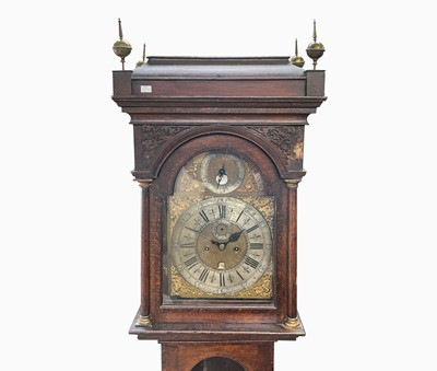 Lot 424 - A George III oak eight day longcase clock,...