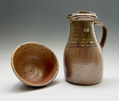 Lot 882 - A salt glazed stoneware jug, height 27.5cm,...