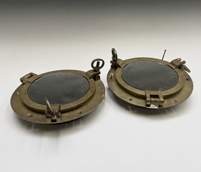 Lot 127 - A matched pair of brass portholes, early 20th...