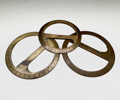 Lot 514 - A surveyors brass protractor, stamped Hall...