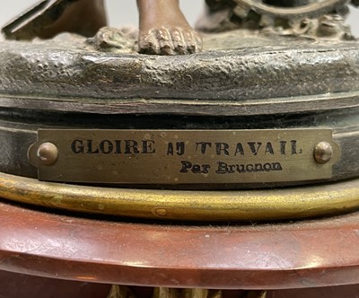 Lot 2923 - A French red marble clock, late 19th century,...