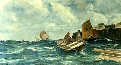 Lot 1237 - Edwin ELLIS (1842-1895) Towing Timber,Barmouth...